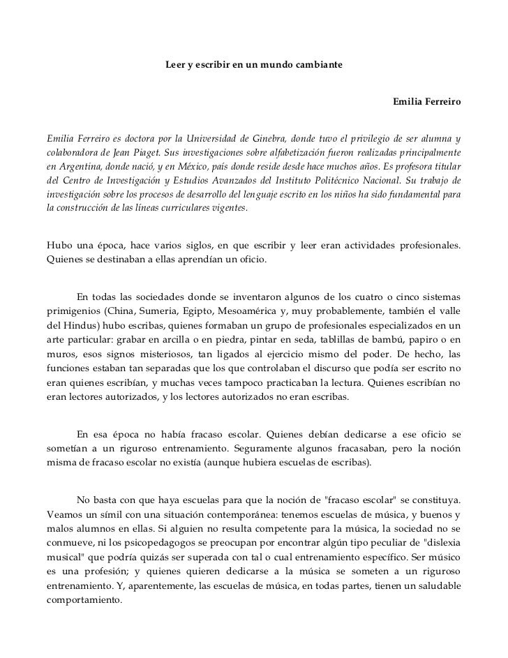 leer y escribir en un mundo cambiante emilia ferreiro